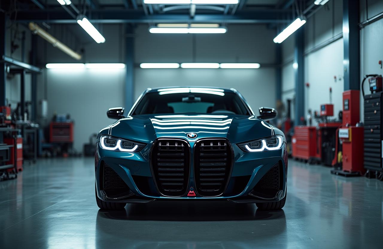 High performance sportwagen in een moderne werkplaats